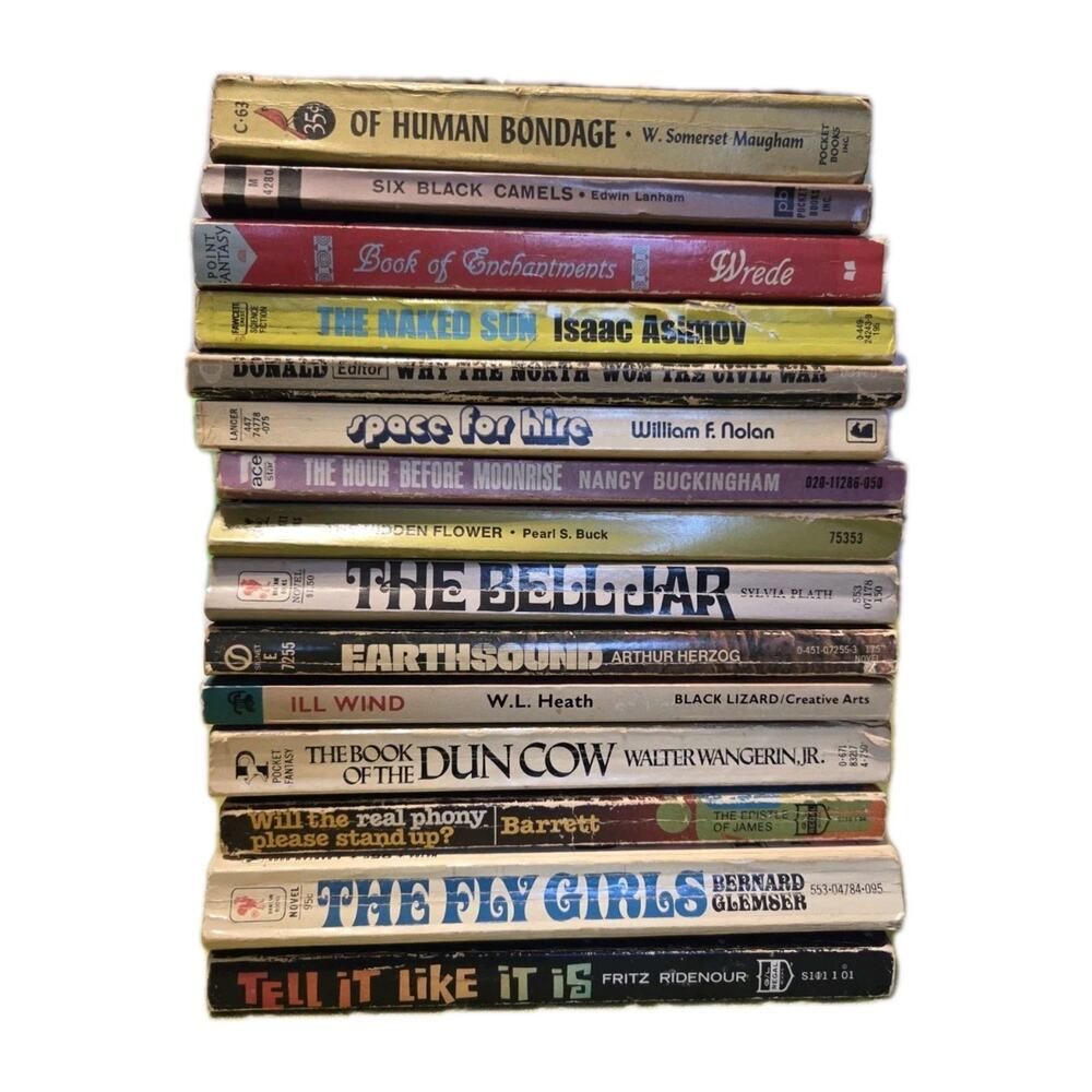 Fifteen Mid Century Paper Book Lot Sci-Fi Mystery History Satire Psychology Sex